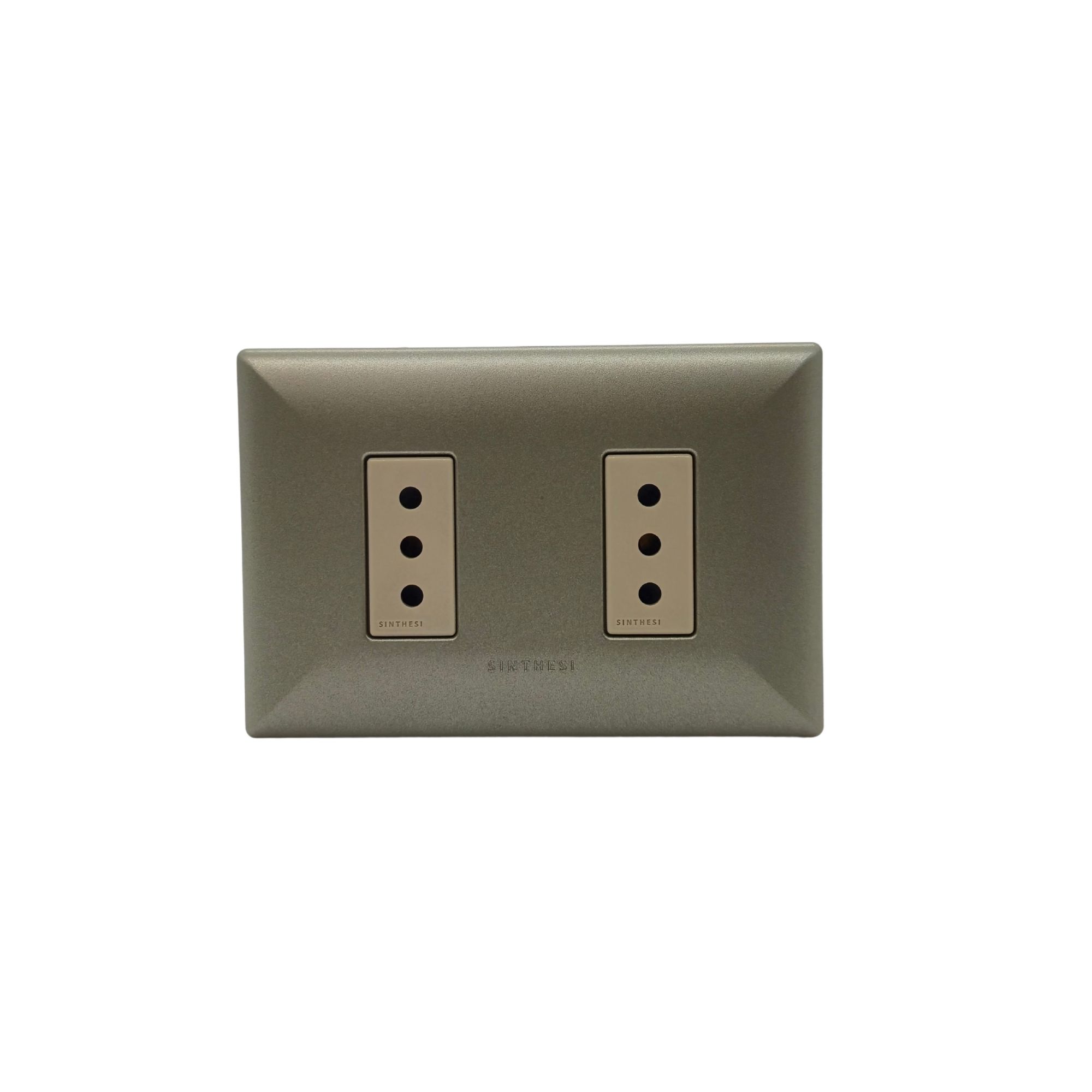 Placa Tomacorriente 10A Doble Arm. S17 ABS Champagne-beige 1795253 — Sinthesi — Sinthesi