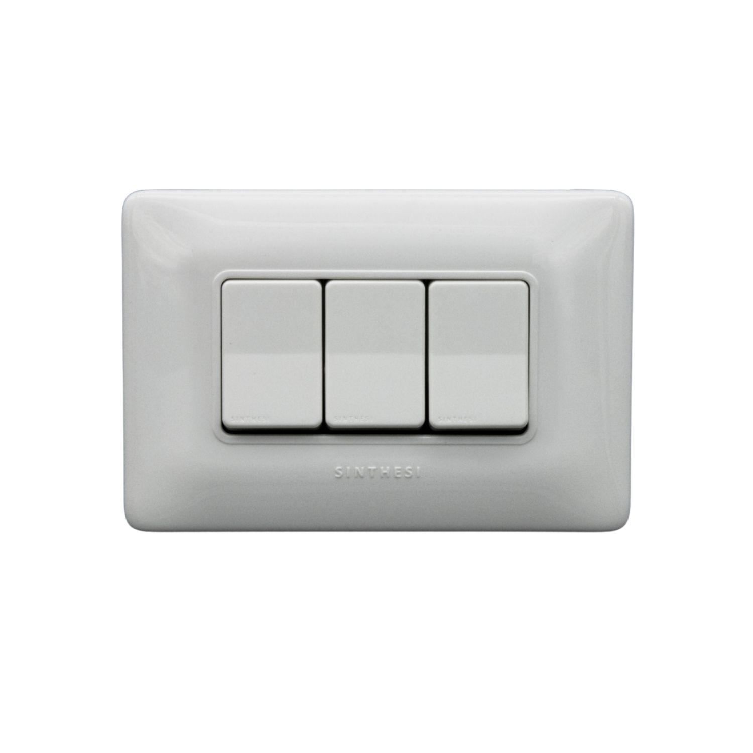 Placa Interruptor 9/12 1 Módulo Triple S12 Blanco 1293201 — Sinthesi — Sinthesi