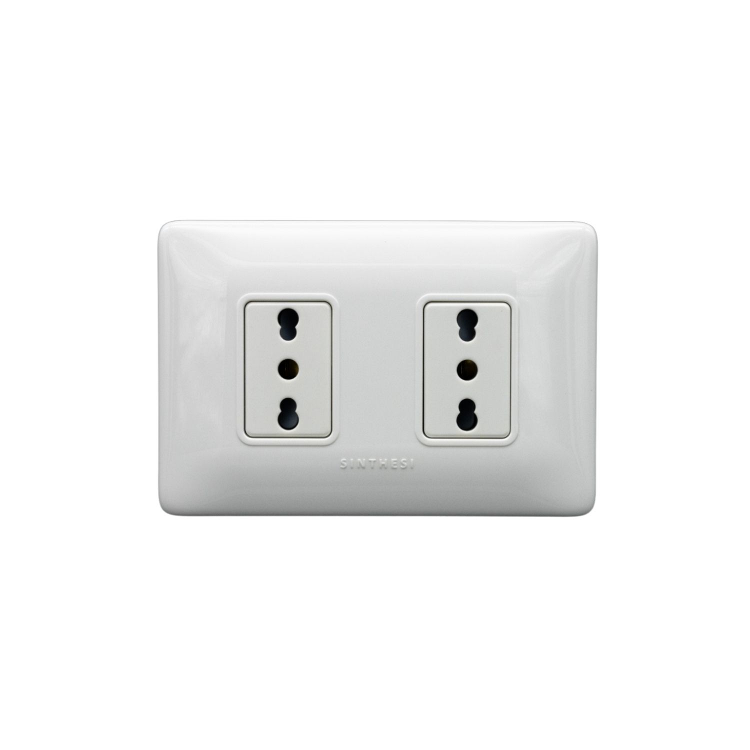 Placa Tomacorriente Duplex 10/16A 250V 2P+T S12 Blanco 1295901 — Sinthesi — Sinthesi