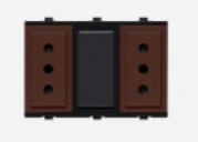 Toma Hembra Modular Duplex 10A 250V 2P+T S17 Cafe 173403 — Sinthesi — Sinthesi