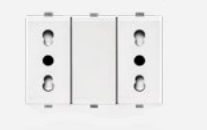 Toma Hembra Modular Duplex 10/16A 250V 2P+T Blanco S22 223501 — Sinthesi — Sinthesi