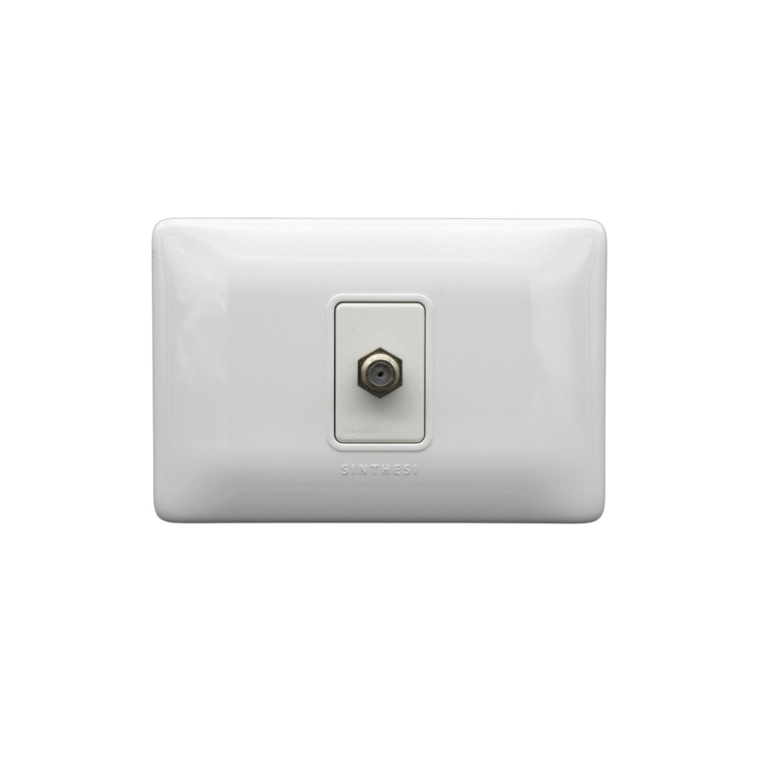 Placa Toma Coaxial TV SAT S12 BLANCO1297201 — Sinthesi — Sinthesi