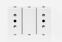 Toma Hembra Modular Duplex 10A 250V 2P+T Blanco S22 223401 — Sinthesi — Sinthesi