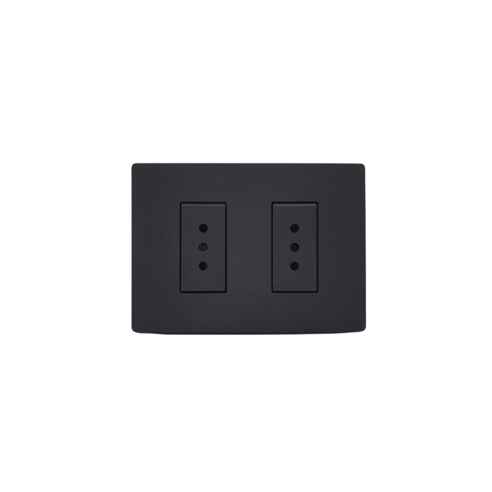 Placa Tomacorriente 10A Doble Arm. S33 Noir Mate 3395226 — Sinthesi — Sinthesi