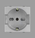 Toma Hembra Modular Schuko 16A 2P+T Plata S44 443312 — Sinthesi — Sinthesi