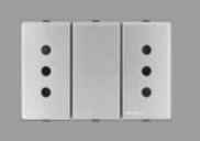 Toma Hembra Modular Duplex 10A 2P+T Plata S44 443412 — Sinthesi — Sinthesi