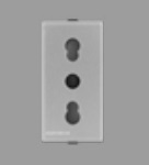 Toma Hembra Modular Bipaso Plata 10/16A 250V 2P+T S44 443112 — Sinthesi — Sinthesi