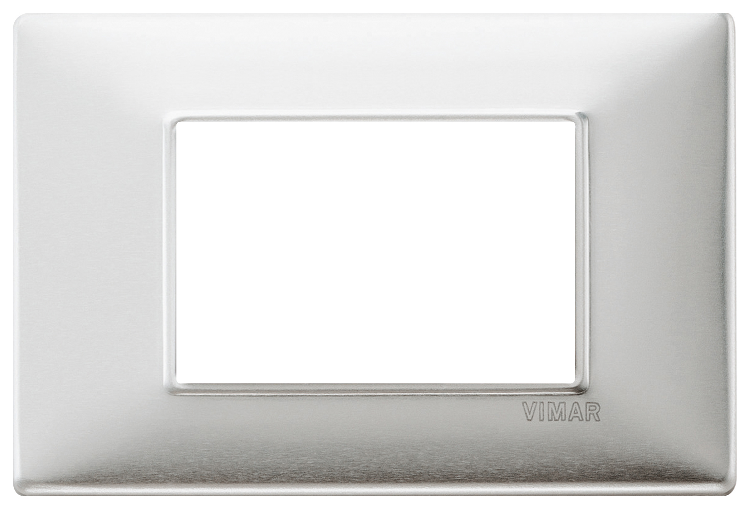 Placa 3 Modulos. Metal. Aluminio Cepillado 14653.81 — Vimar — Vimar