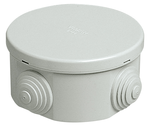 Caja de Derivacion Superficial IP44. con Salida de Cables. Tapa con Enganche a Presion. Gris V55002 — Vimar — Vimar