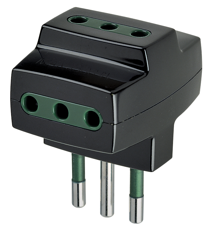 Adaptador Multiple Sicury 250V. Negro - Max 1500W 320 — Vimar — Vimar