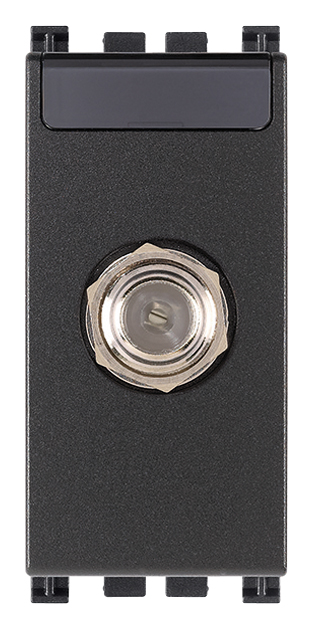 Toma Coaxial con Conector Hembra Tipo F (IEC 60169-24). Gris. para Frecuencias Hasta 2400MHz 19318 — Vimar — Vimar