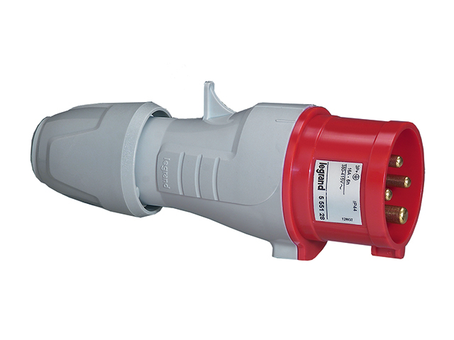 Macho Enchufe Industrial P17 3P+T 16A/380V Goma. 555128 — Legrand — Legrand