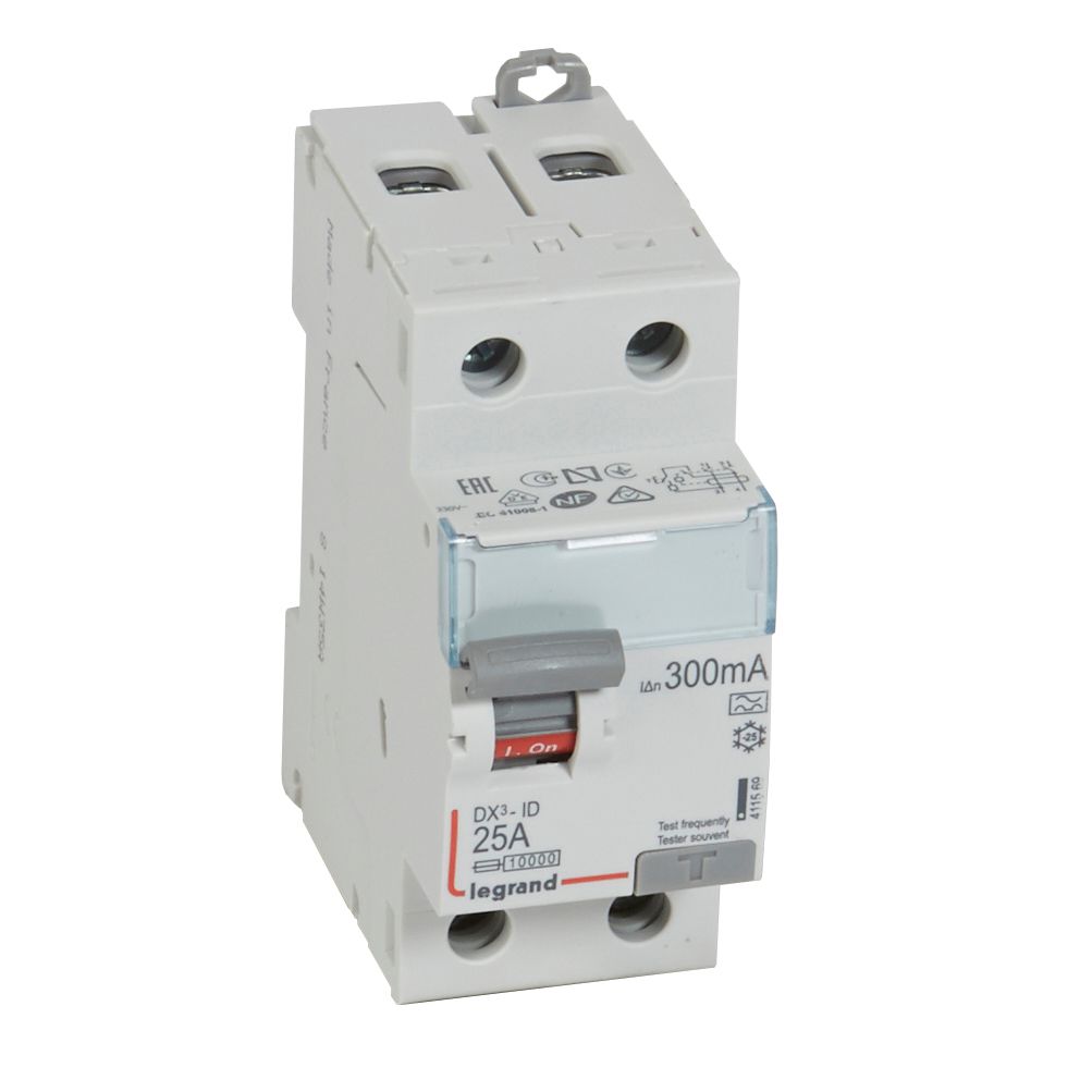 Interruptor Diferencial 2x25A 230V 300mA DX3-ID 411569 — Legrand — Legrand