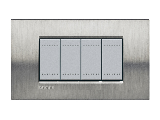 Tapa L&L 4P Acero Cepillado LNA4804ACS — Legrand — Legrand