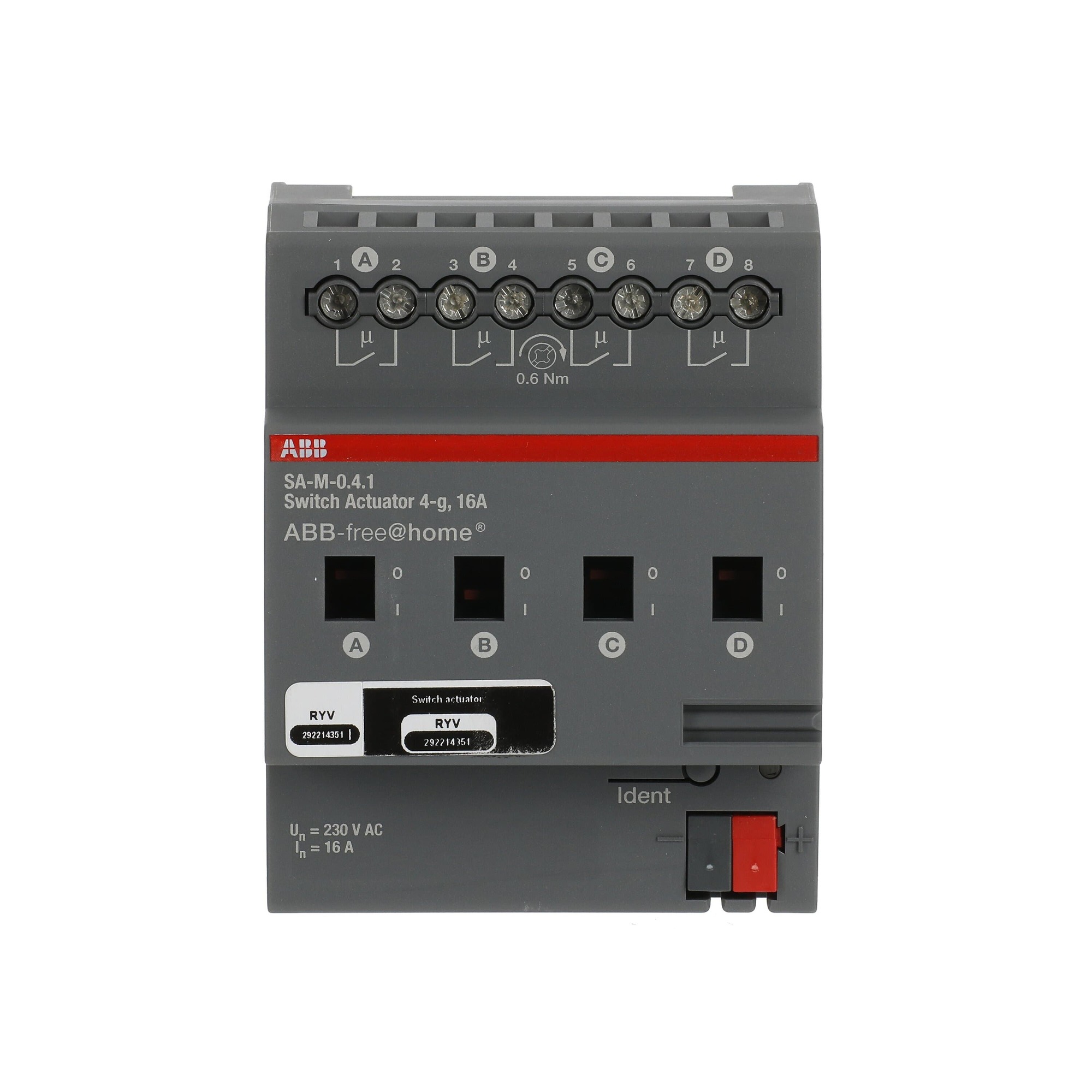 Actuador Interruptor Manual 4 Canales 16A Fh SA-M-0.4.1 2CDG510006R0011 — ABB — ABB