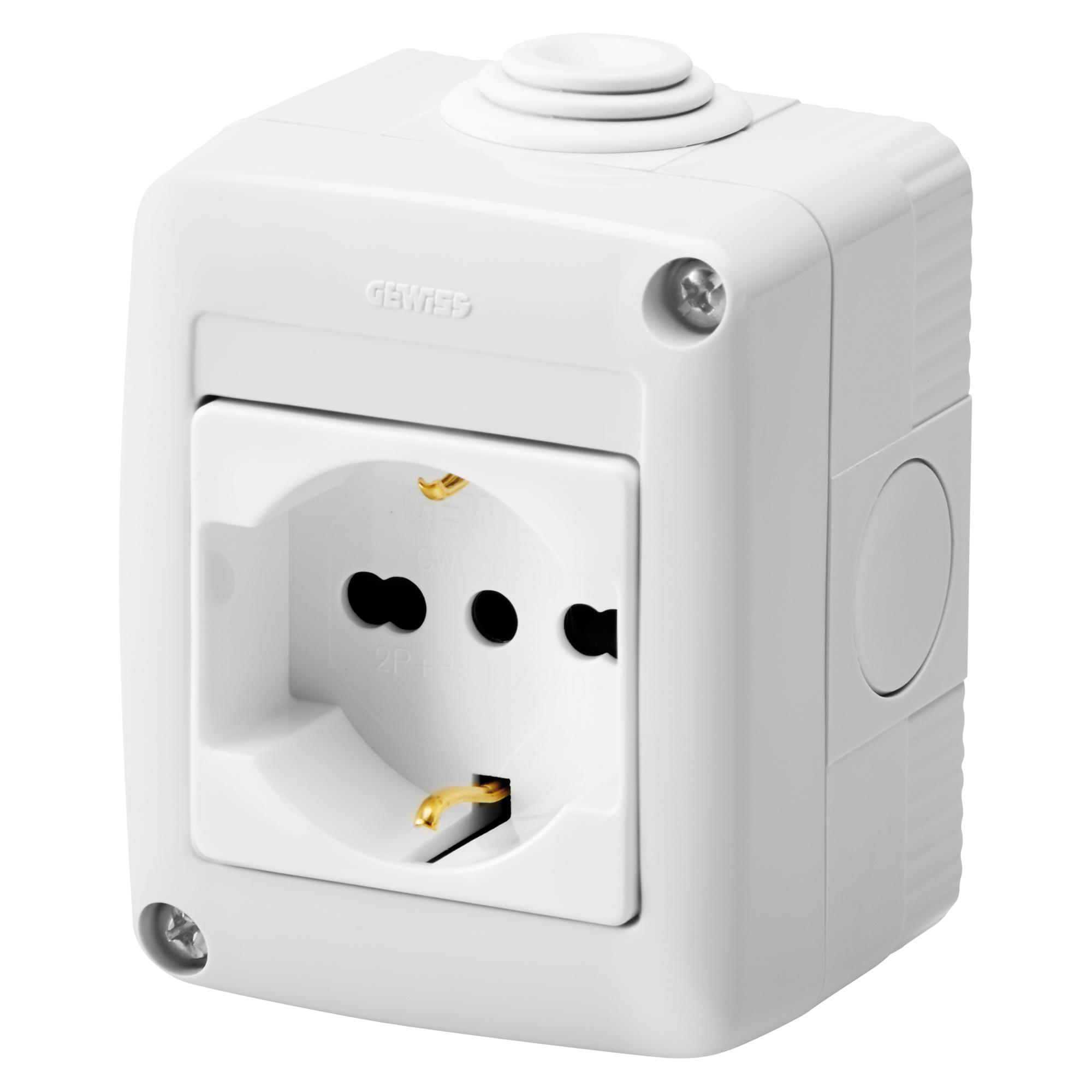 Caja Estanca 2 Modulo IP40 Libre de Halogeno con Enchufe GW27812 — Gewiss — Gewiss