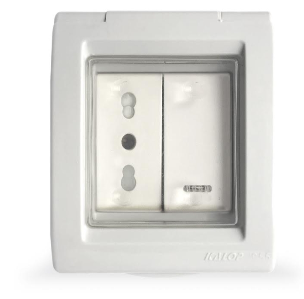 Caja Estanca Gri 2MODULOS 9/12+ENCHUFE 2P+T 16A KL42501 — Kalop — Kalop