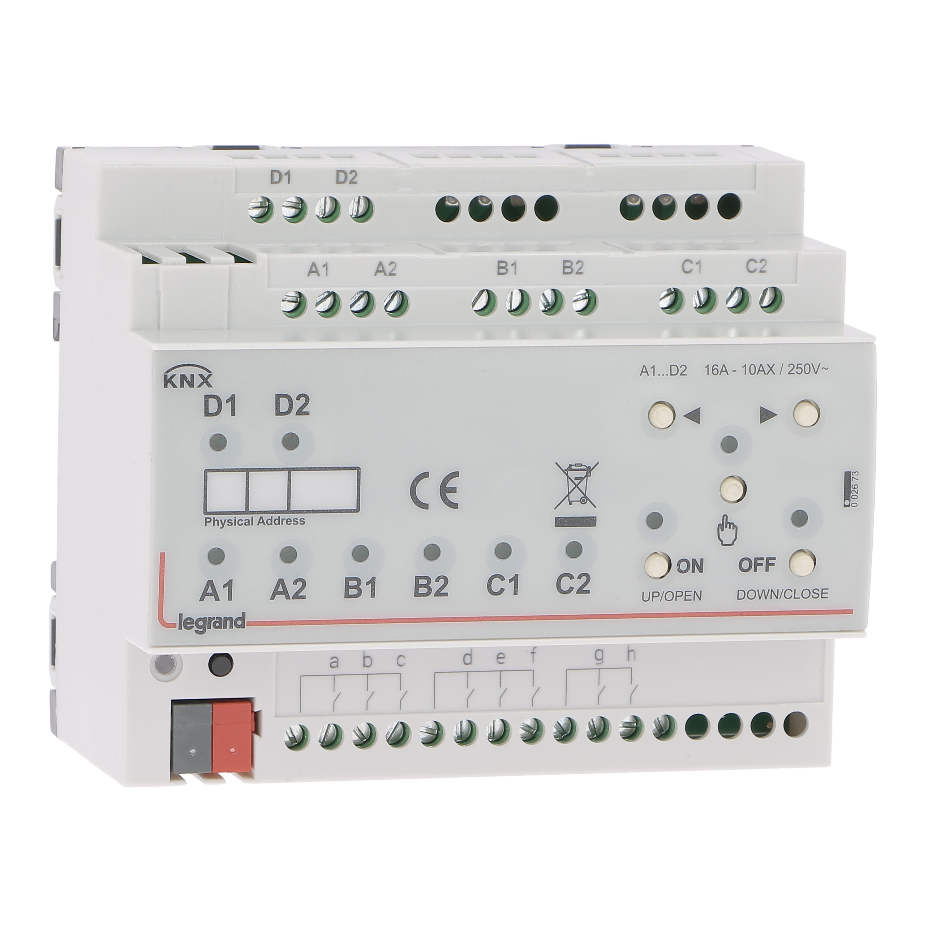 Actuador Knx 8 Ent Bin 8 Sal 16A 6 Modul 2673 — Legrand — Legrand