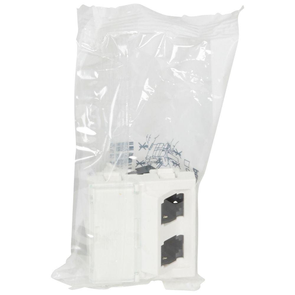 Conector RJ45x2 C6 FTP Mosaic 2M 45D Bl 76506 — Legrand — Legrand