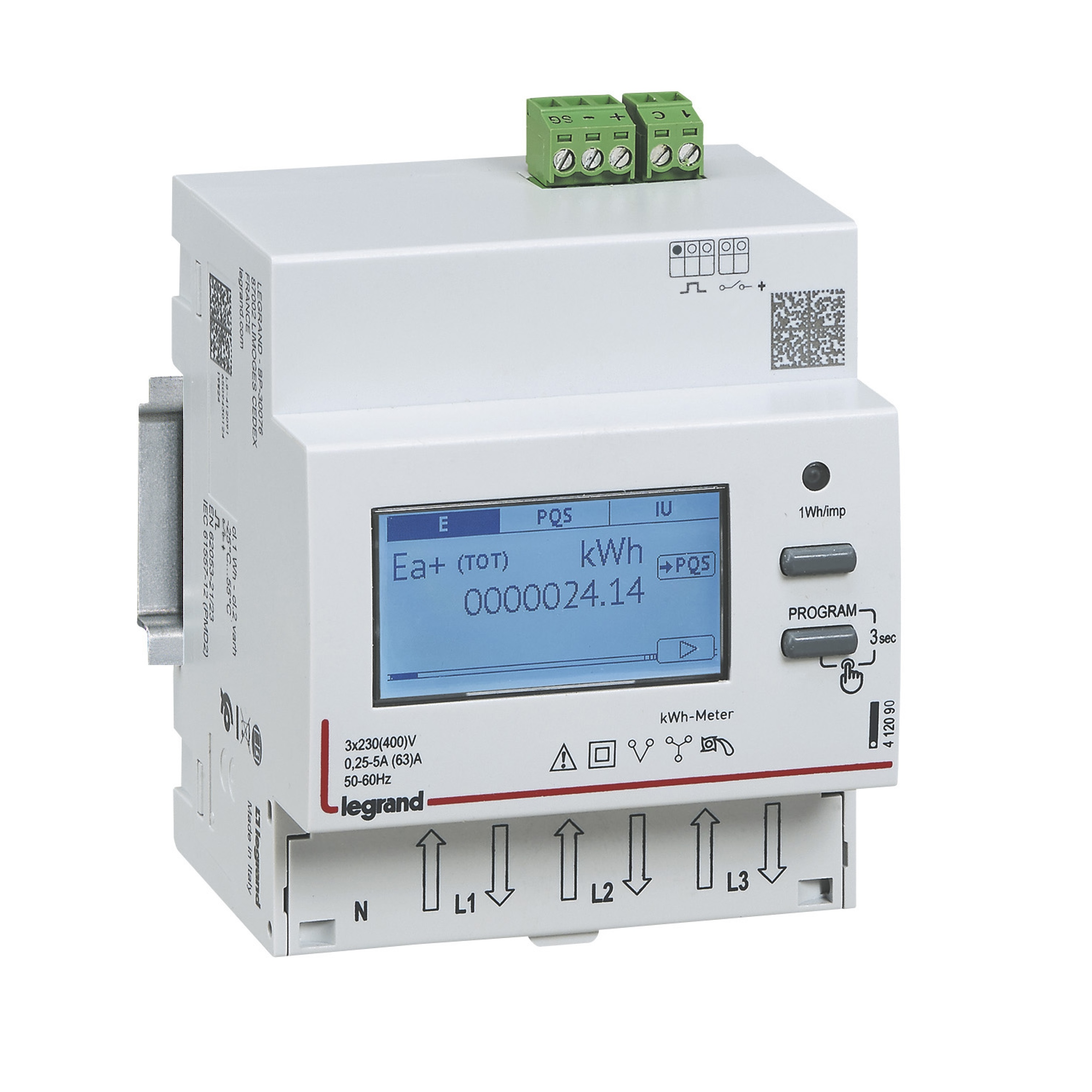 Contador 63A Trifasico 4 Modulos Mid 412092 — Legrand — Legrand