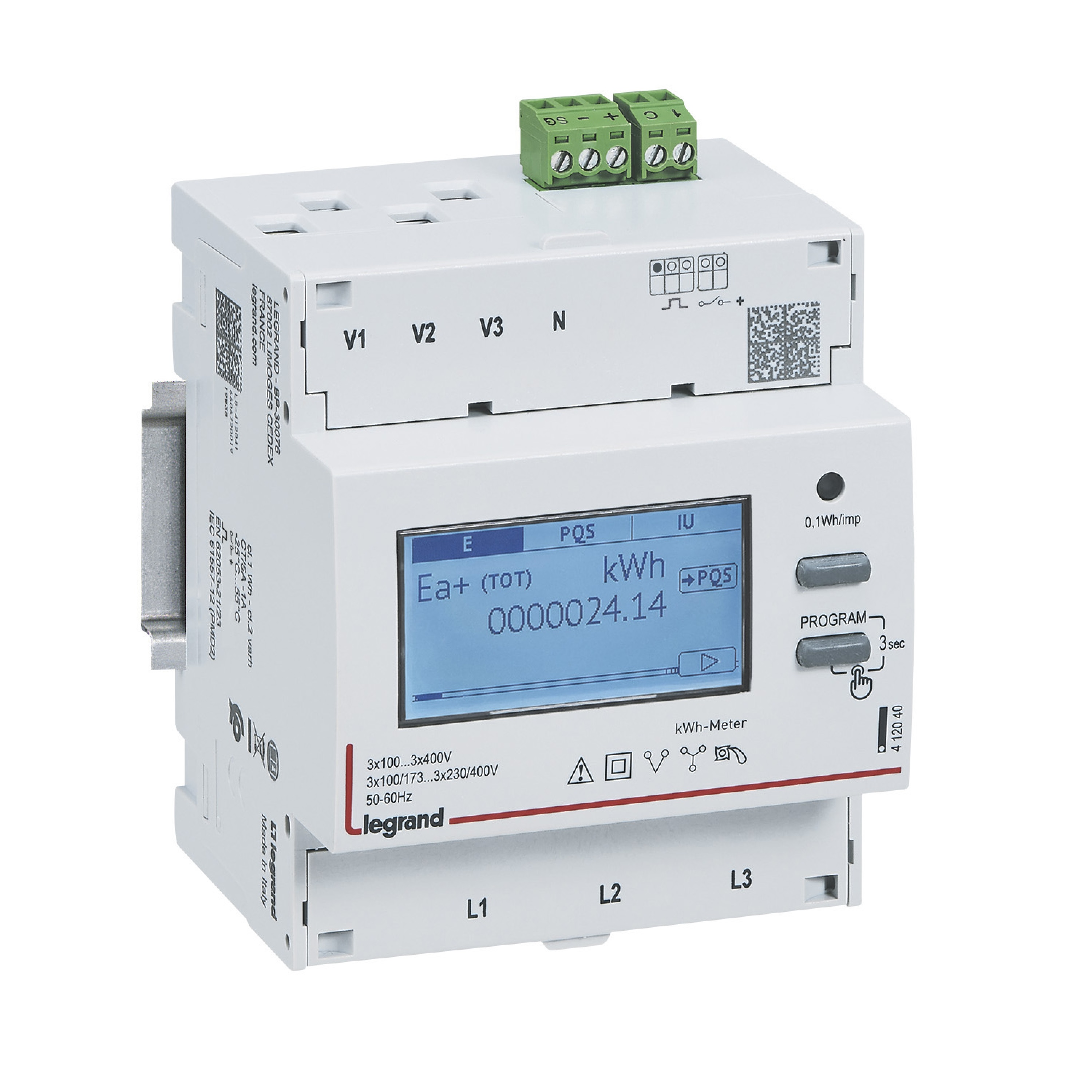 Contador Tc 5A Trifasico 4 Modulos Mid 412042 — Legrand — Legrand