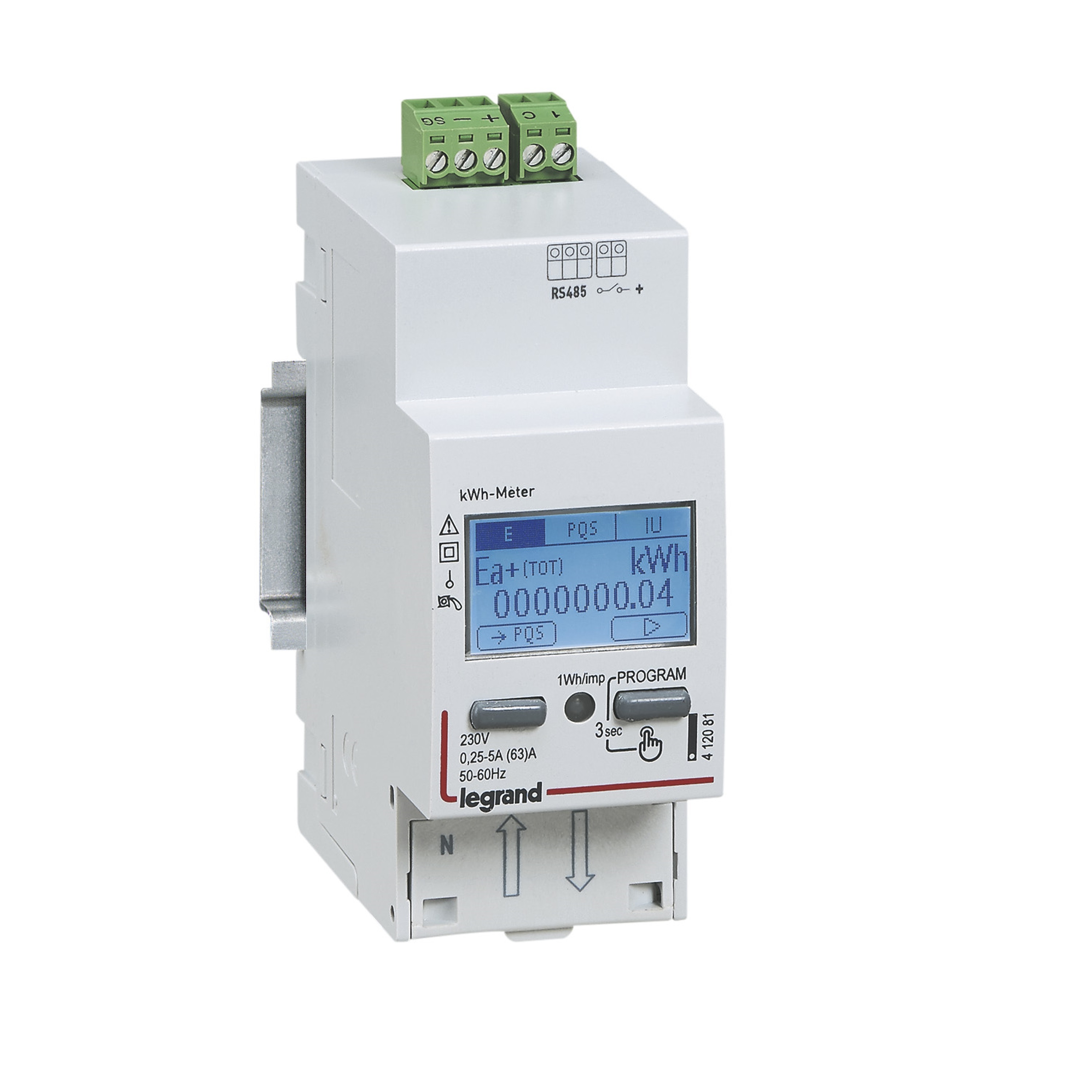 Contador 63A Monofasico 2 Modulos RS485 412083 — Legrand — Legrand
