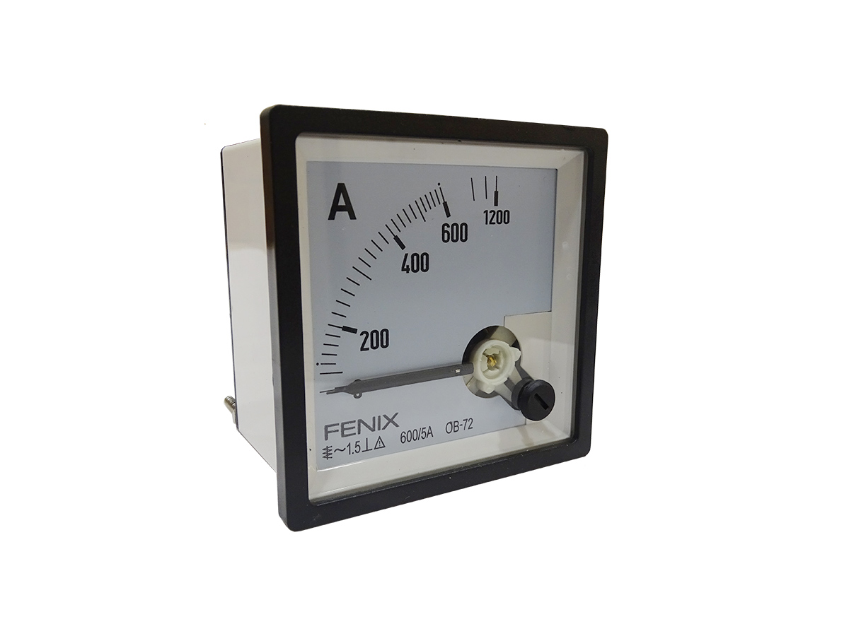 Amperimetro Panel Analogo 72x72 0-600 Uso con Transformador 2003434 — FNX — FNX