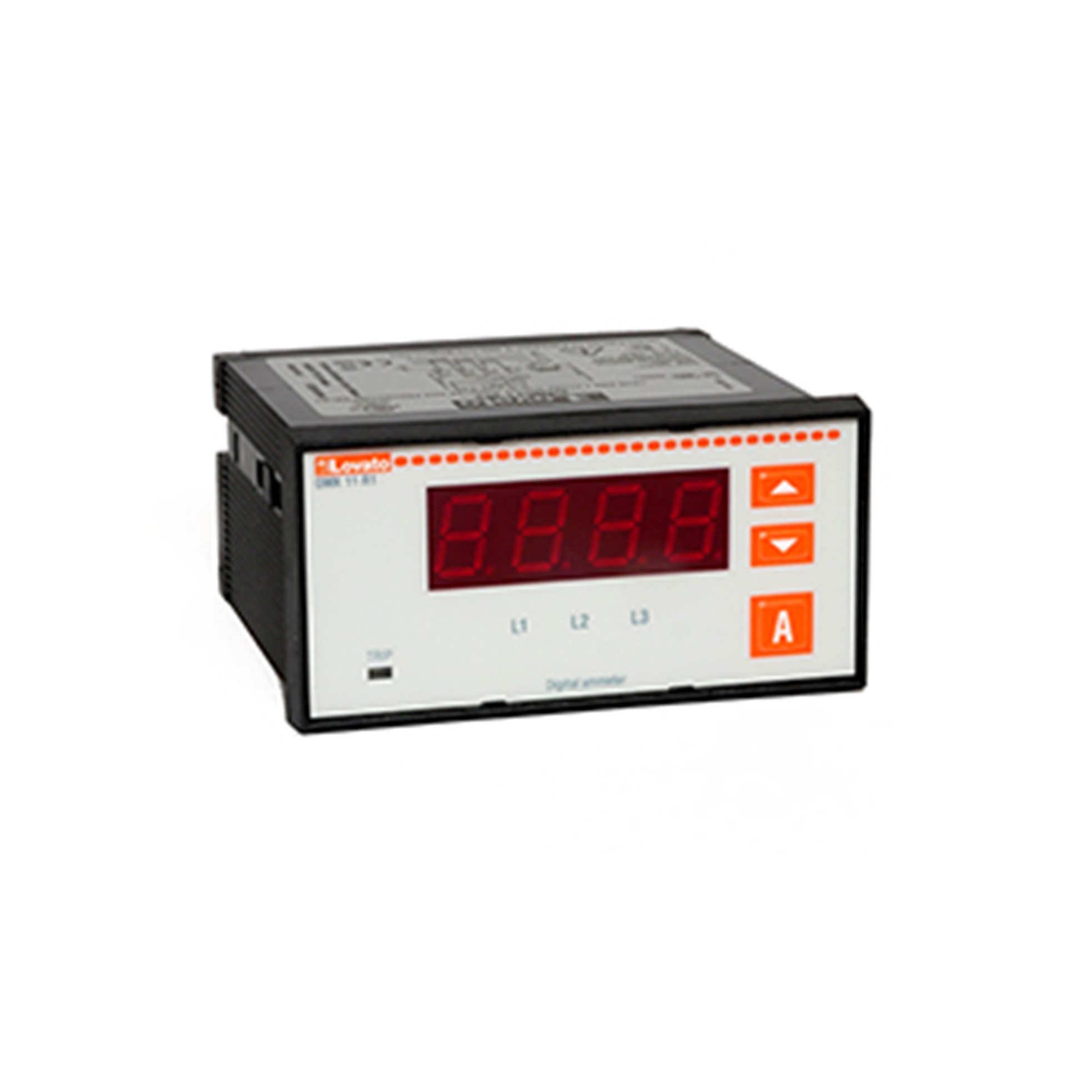 AMPERIMETRO DIGITAL TRIFASICO EMPOTRABLE 96x48mm, CON RELE DE SALIDA, LOVATO DMK11R1 Lovato — Lovato