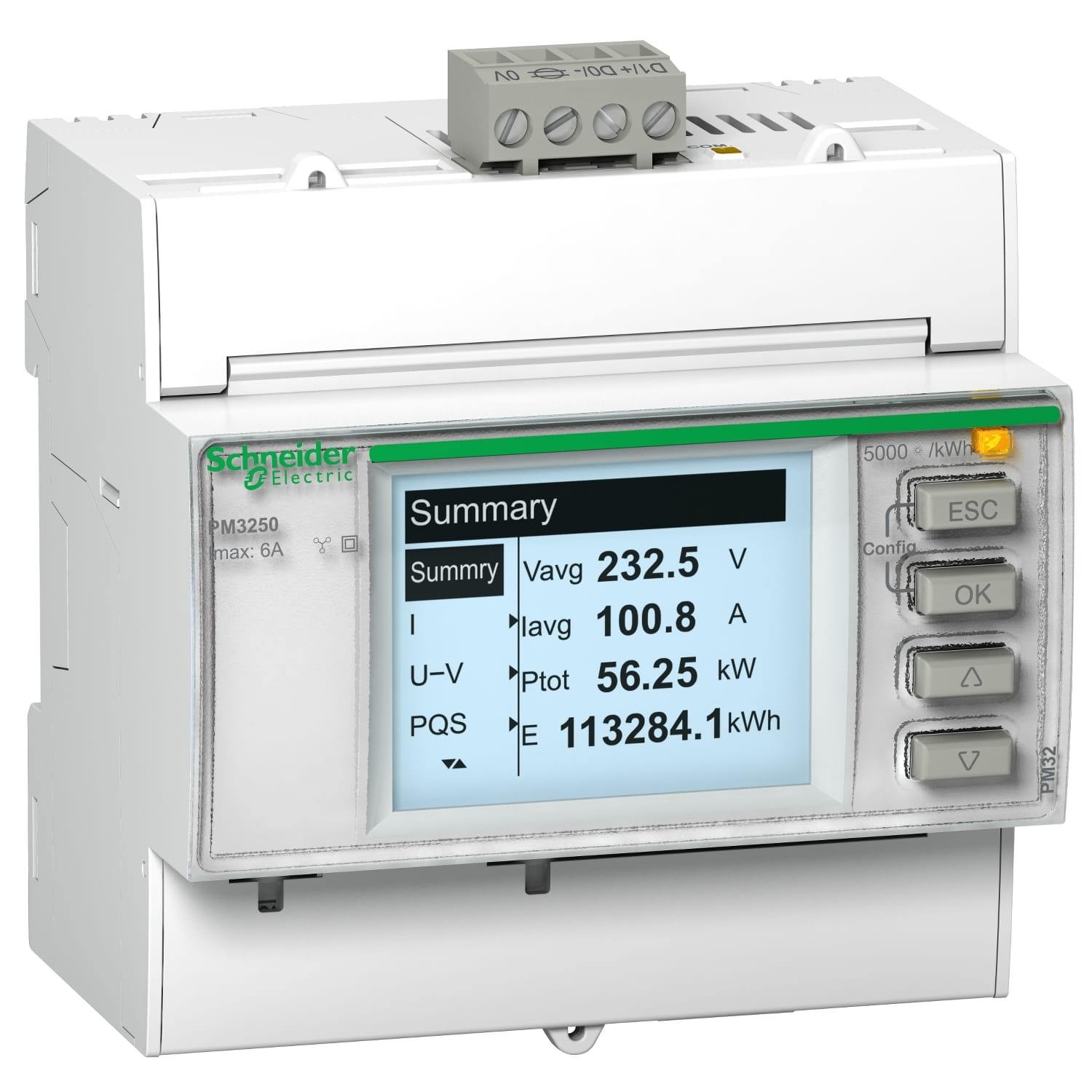 Central de Medida Riel DIN PM3250 Modbus I/O METSEPM3255 — Schneider Electric — Schneider Electric