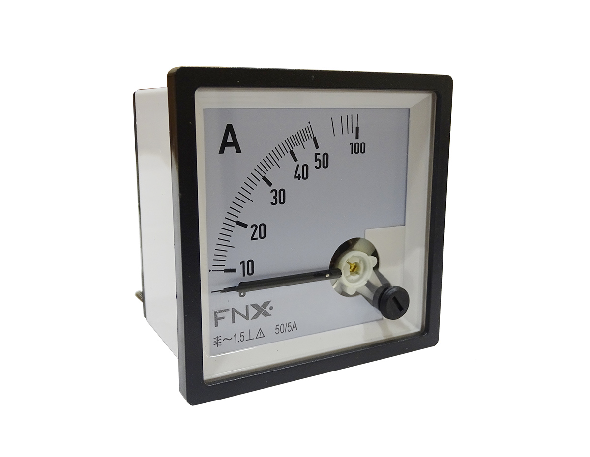 Amperimetro Panel Analogo 72x72 0-50 Uso con Transformador 2001434 — FNX — FNX
