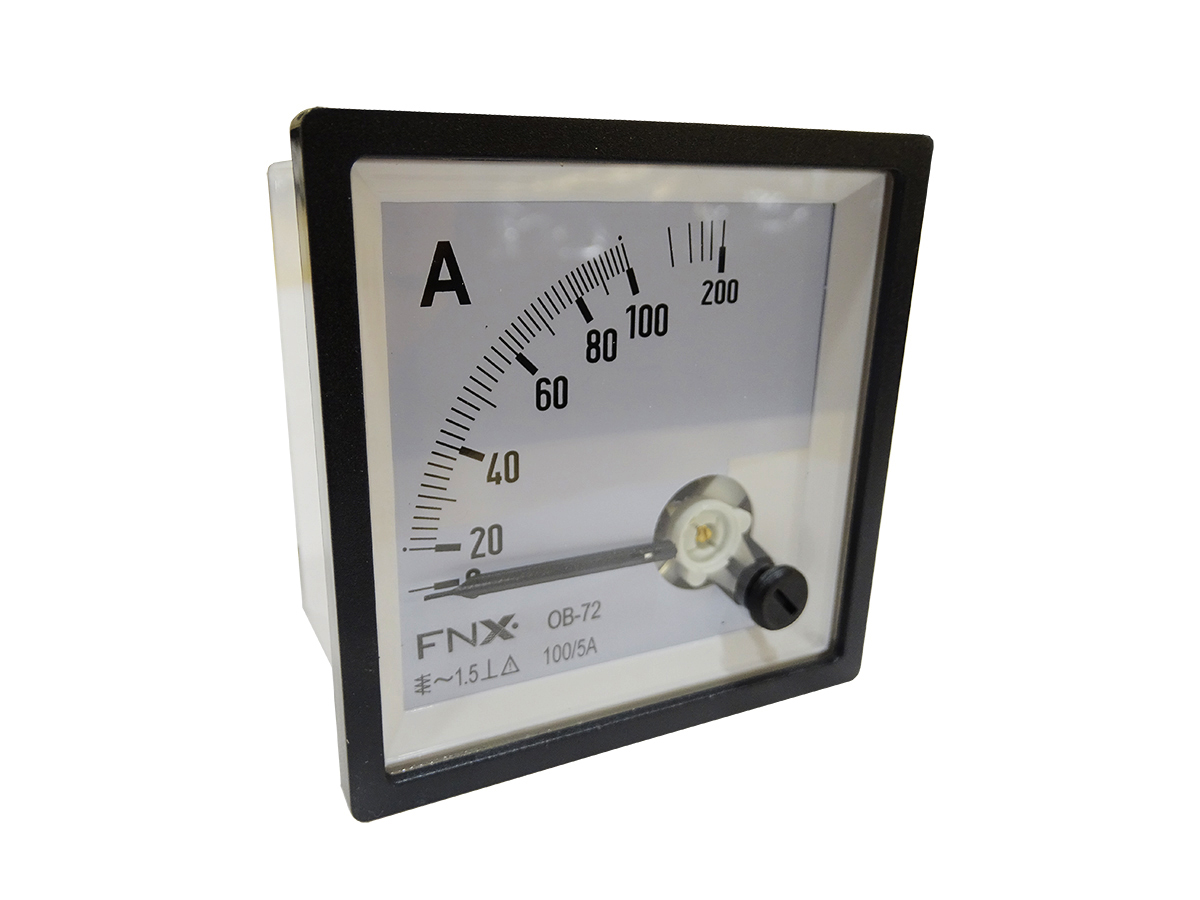 Amperimetro Panel Analogo 72x72 0-100 Uso con Transformador 2002034 — FNX — FNX