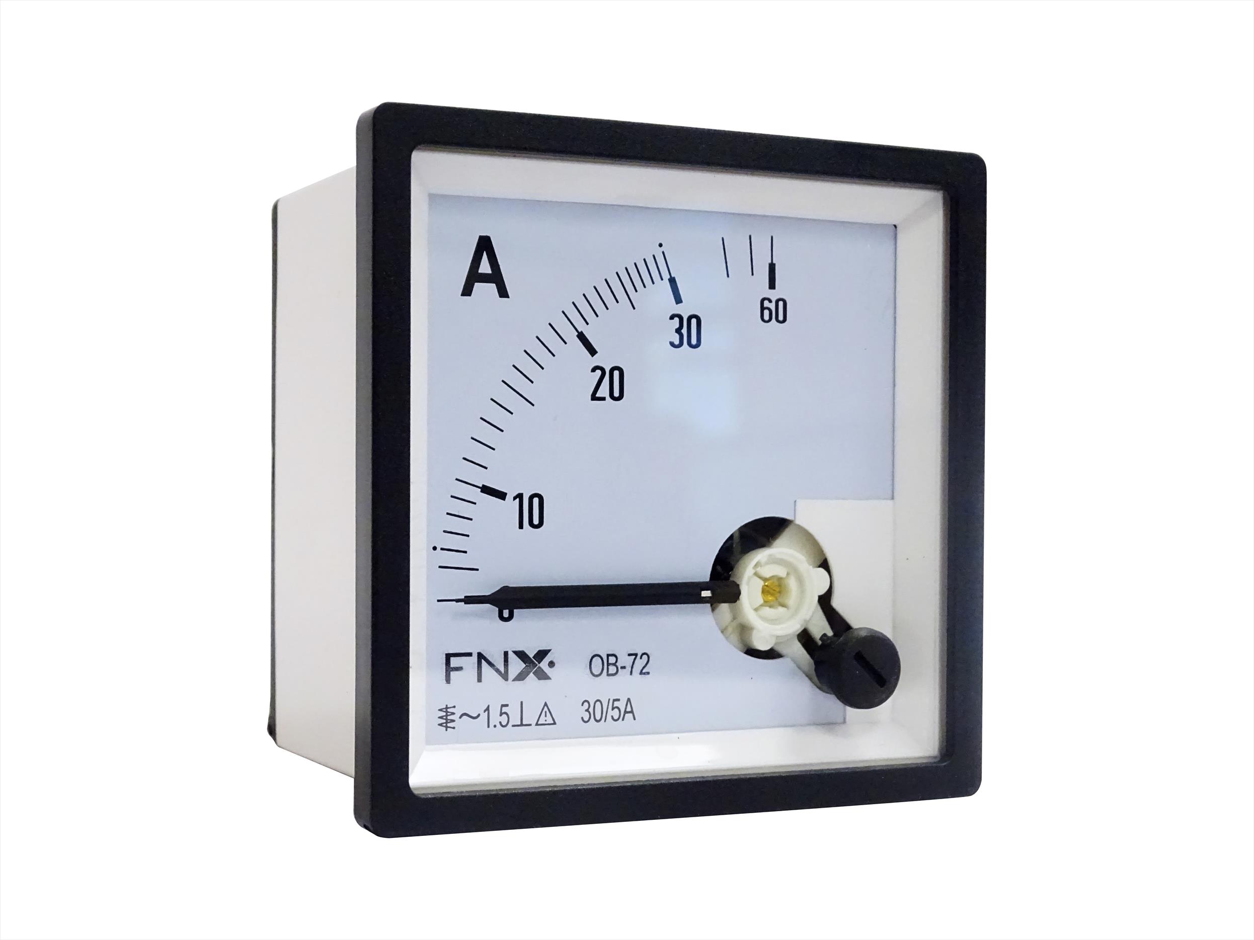 Amperimetro Panel Analogo 72x72 0-30 Uso con Transformador 2001034 — FNX — FNX