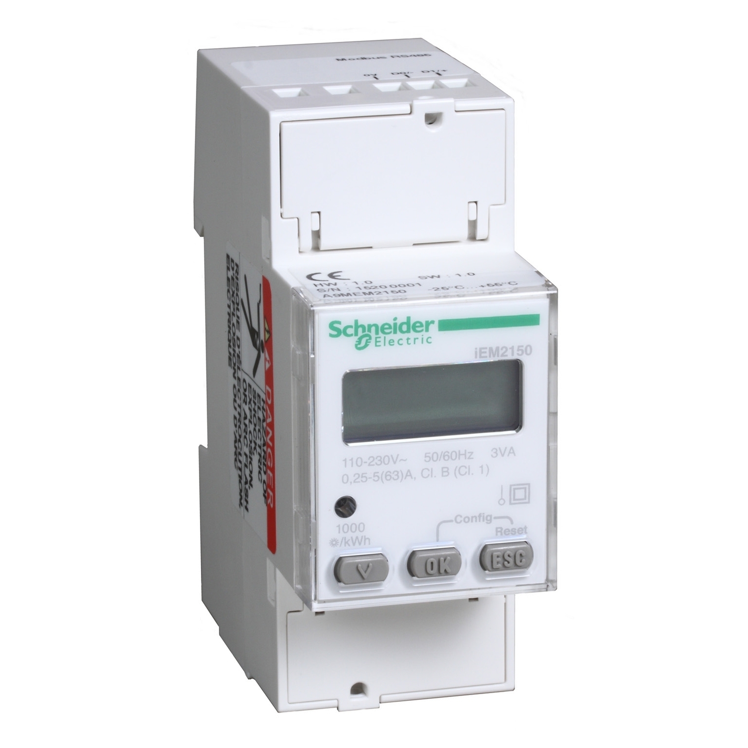 Medidor Energia Digital Monofasico 63A Modbus A9MEM2150 — Schneider Electric — Schneider Electric