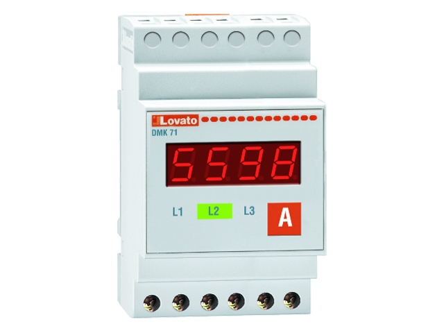 AMPERIMETRO DIGITAL TRIFASICO, MONTAJE DIN, LOVATO DMK71 Lovato — Lovato