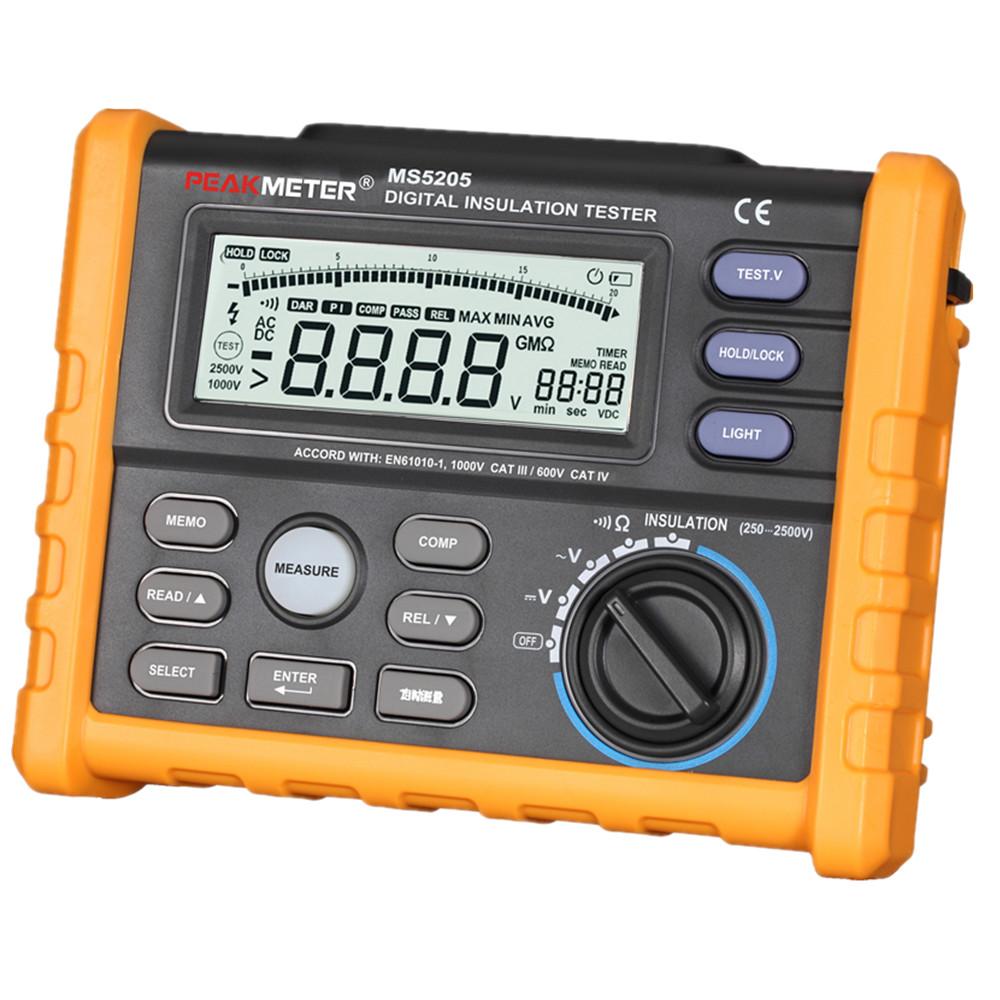 Medidor Resistencia Aislacion 2.5kV, PM5205 2015429 — Peakmeter — Peakmeter