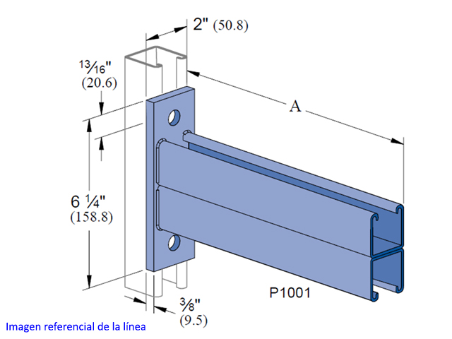 Soporte Para Muro Riel Doble P-2546 Hg P2546 Hg — Unistrut — Unistrut