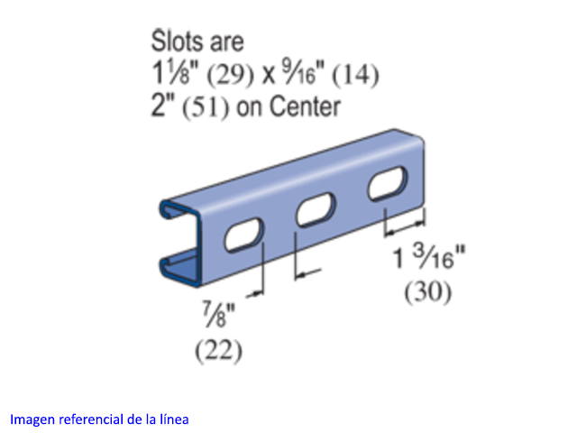 Perfil 41x21x3000x1.9mm (PG) RANURADO P4100T 10PG Unistrut — Unistrut