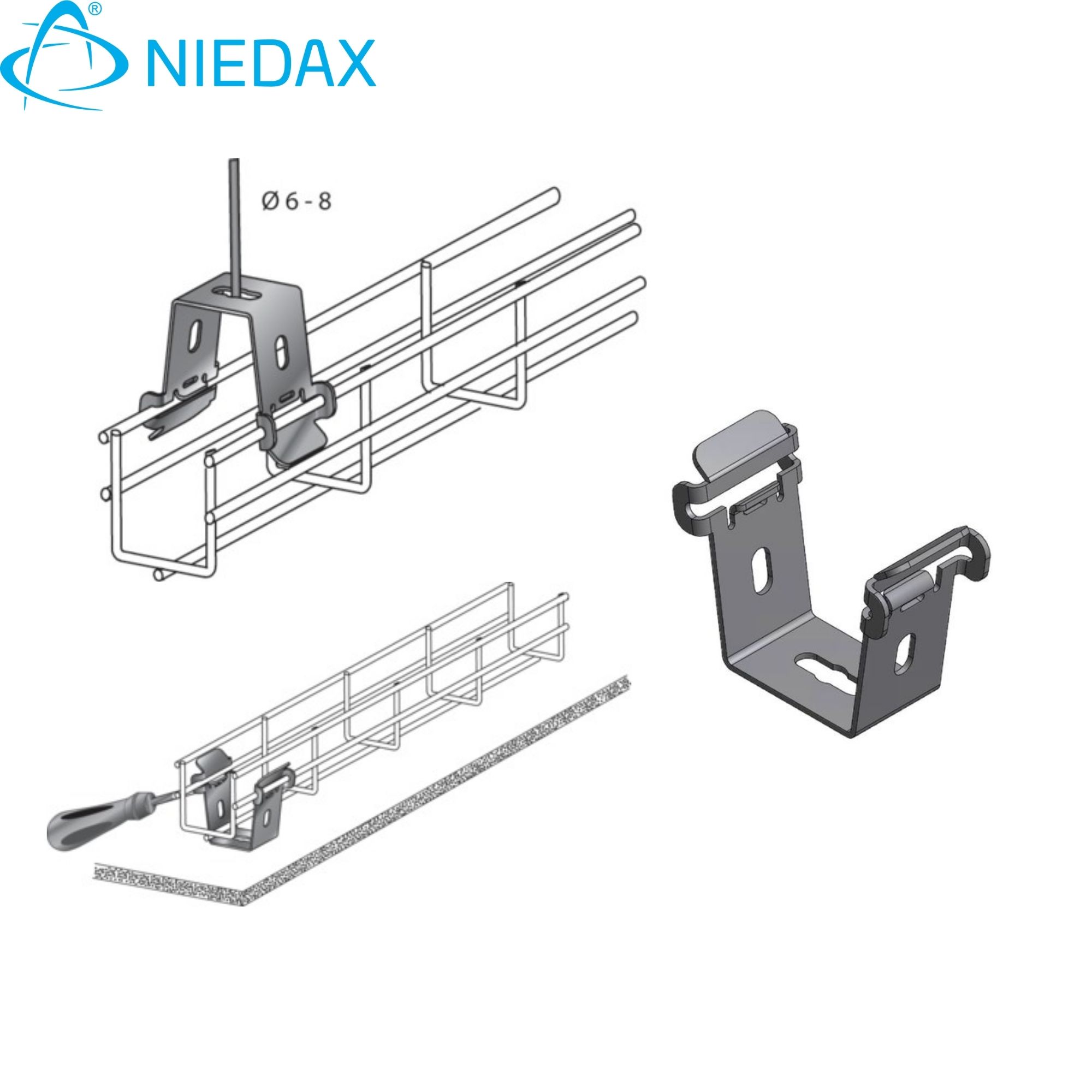 Nxd Soporte Sul 50 Zm para Canastillo 50mm 553118 — Niedax — Niedax