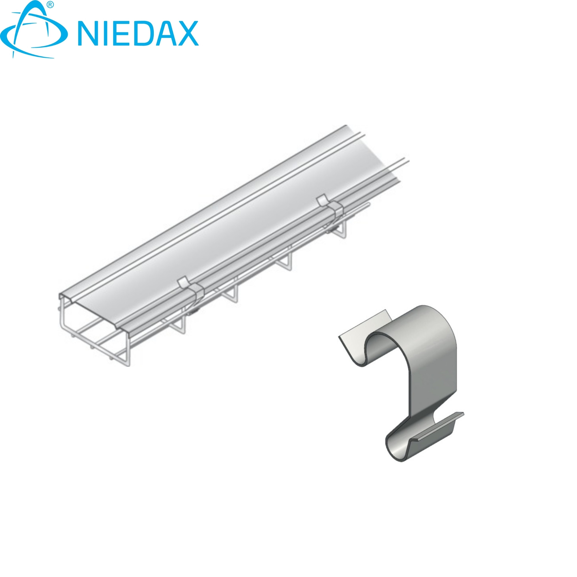 Clip Tapa H54mm H105mm (SS316) (Set 20U) 554041 — Niedax — Niedax