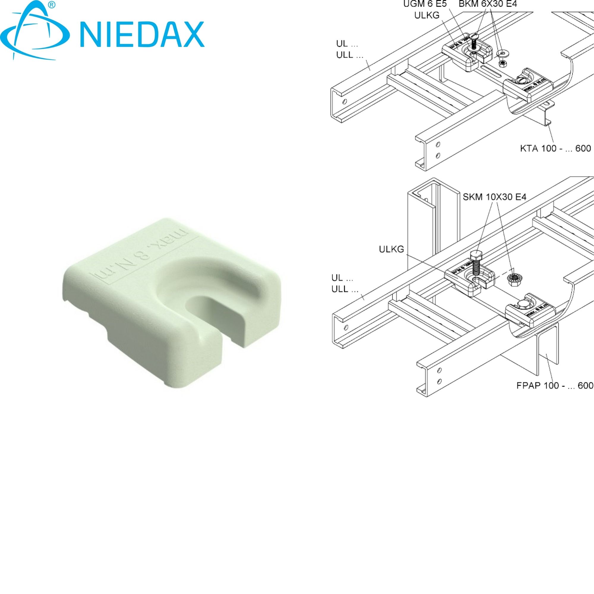Mordaza F/vidrio Ulkg 960316 — Niedax — Niedax