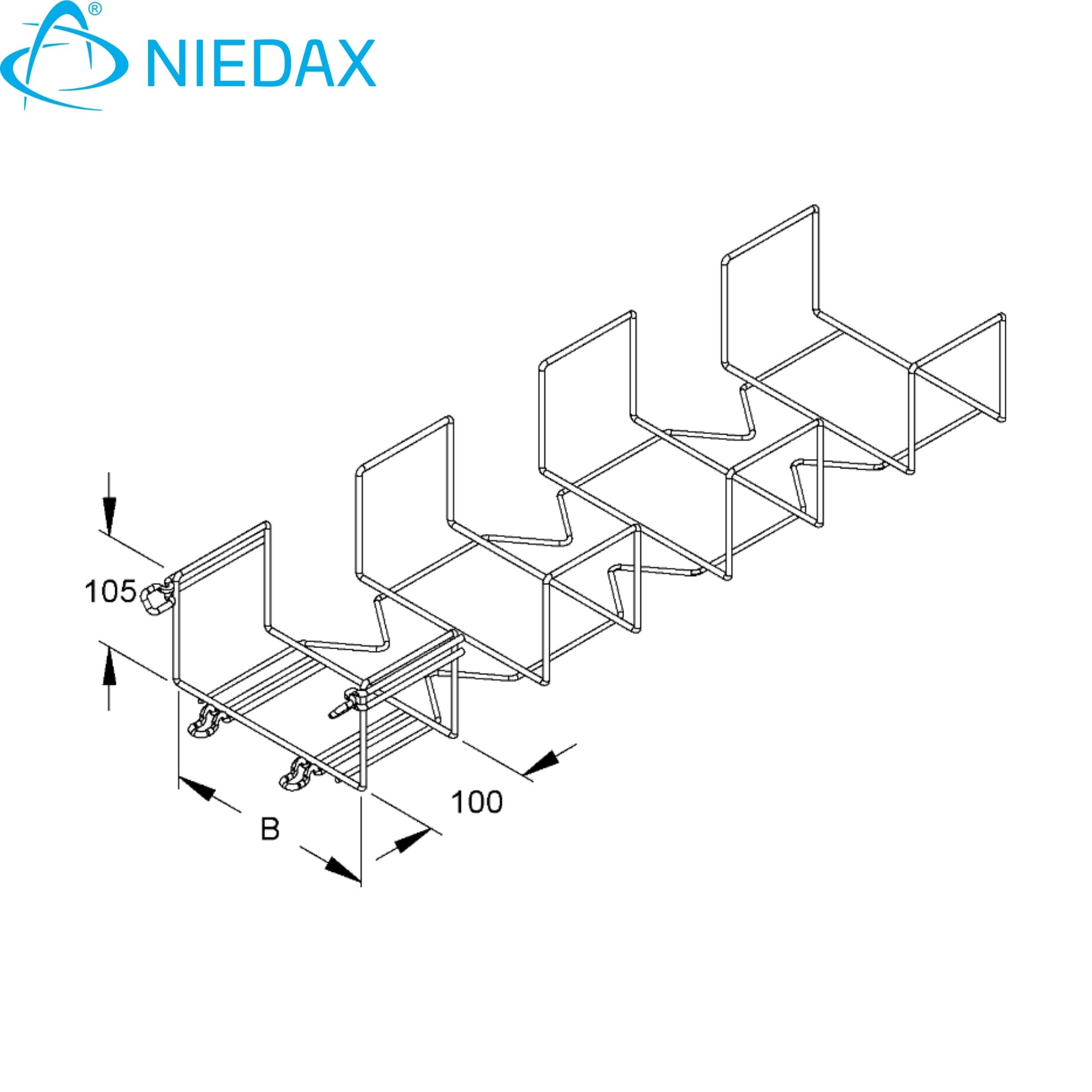 Curva Ajustable 105x200 Ez Mtce 711734 — Niedax — Niedax