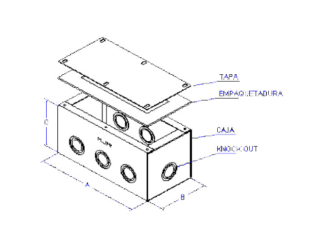 Caja Metalica Norma Endesa 690x680x200mm Tipo B 1ZE0100900 — MJM — MJM