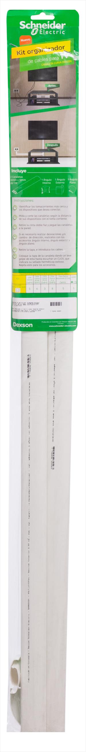 Kit Organizador para Cables Tv Canaleta Curva Dexson DXN80031 — Schneider Electric — Schneider Electric
