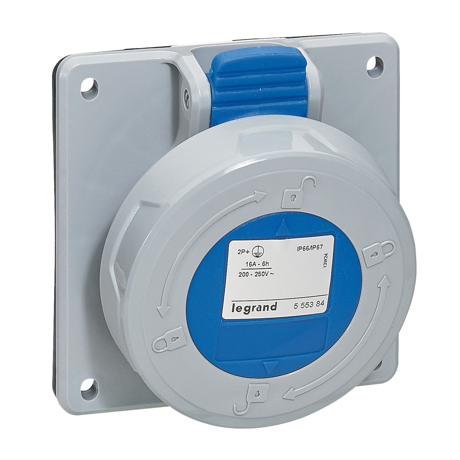 Hembra Industrial Embutido 220V 16A 2P+T IP67 - 555384 — Legrand — Legrand