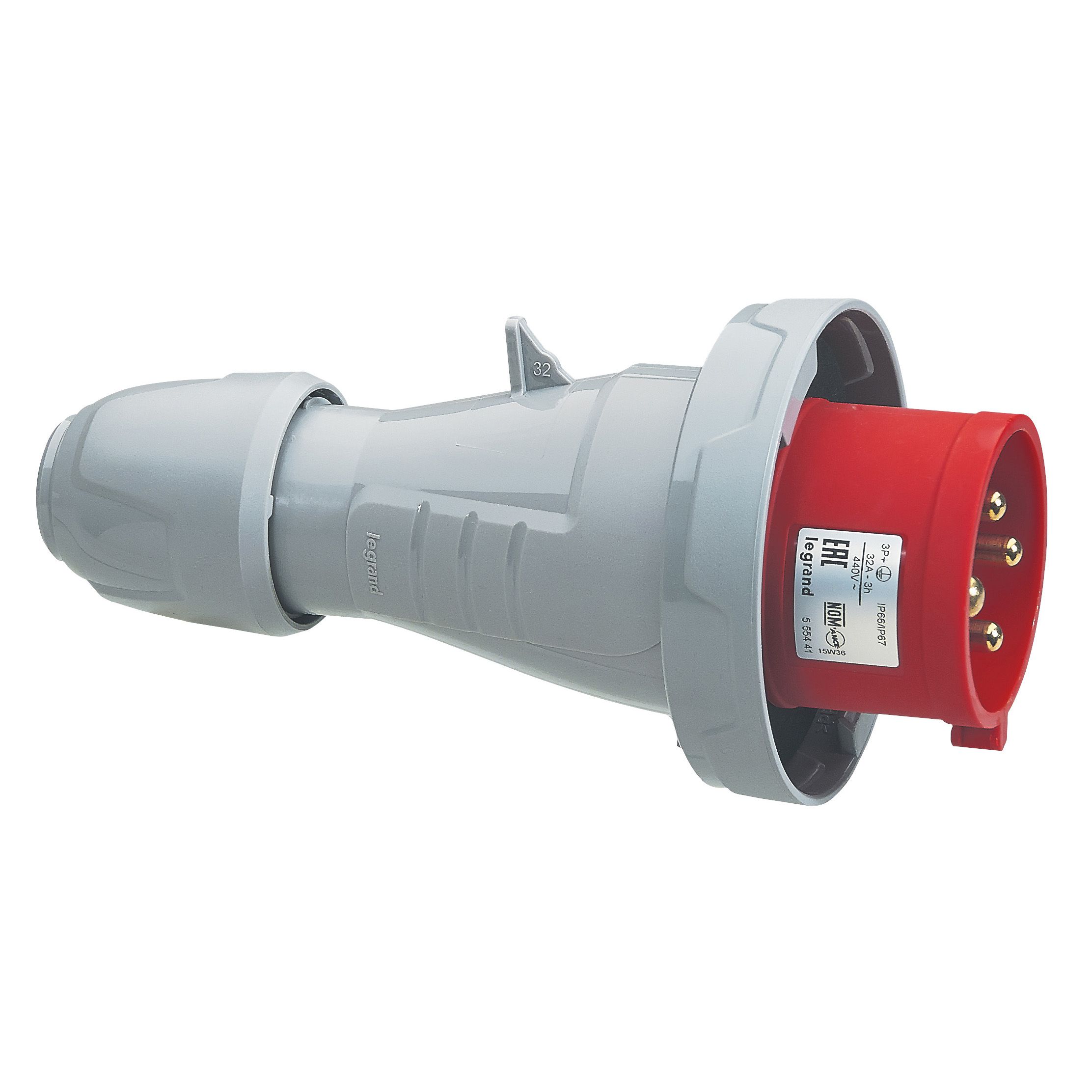 Enchufe Industrial P17/MACHO Vol 3P+T 32A/380 3H 555441 — Legrand — Legrand