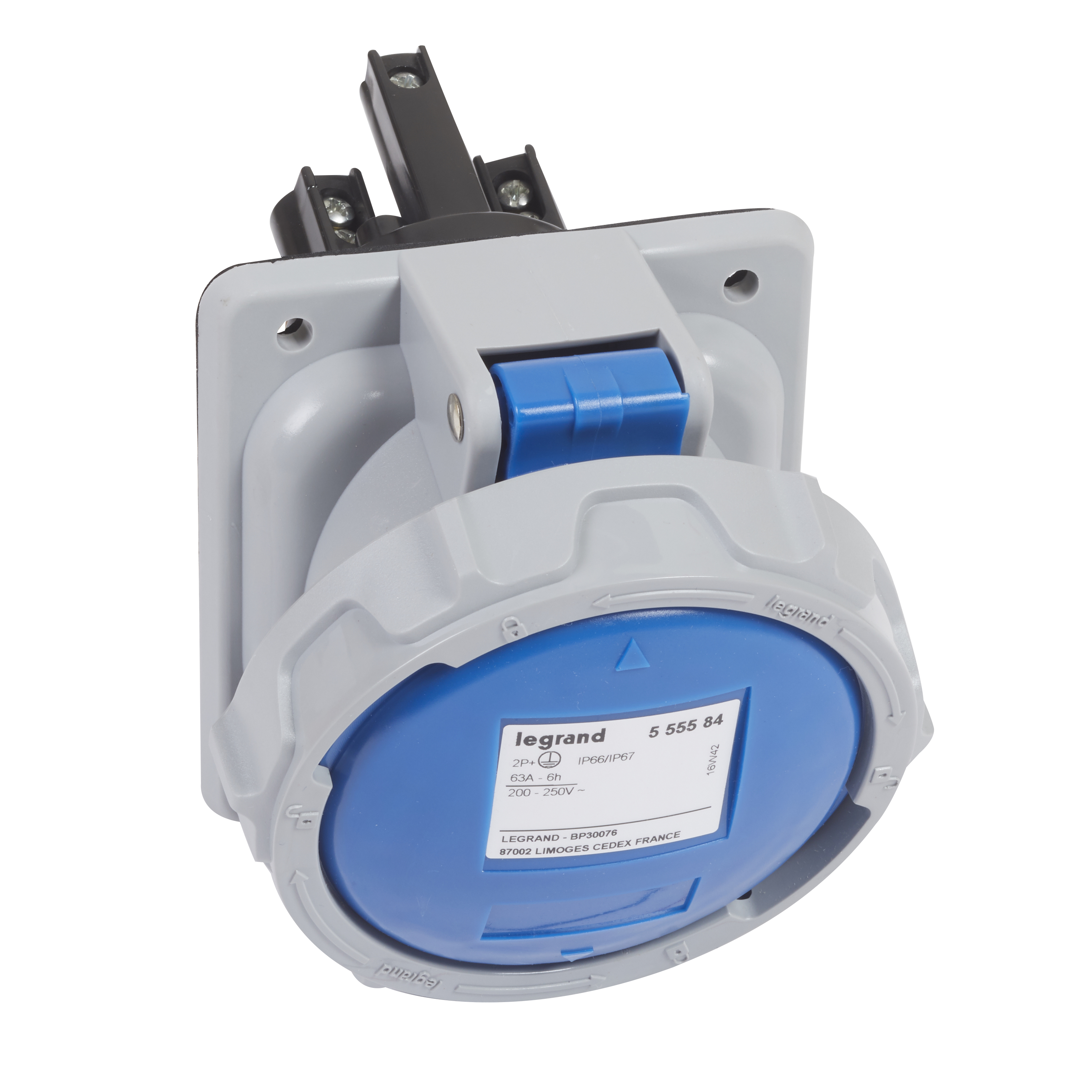 Emb 2P+T 63A/230V IP67 555584 P17/HEM — Legrand — Legrand
