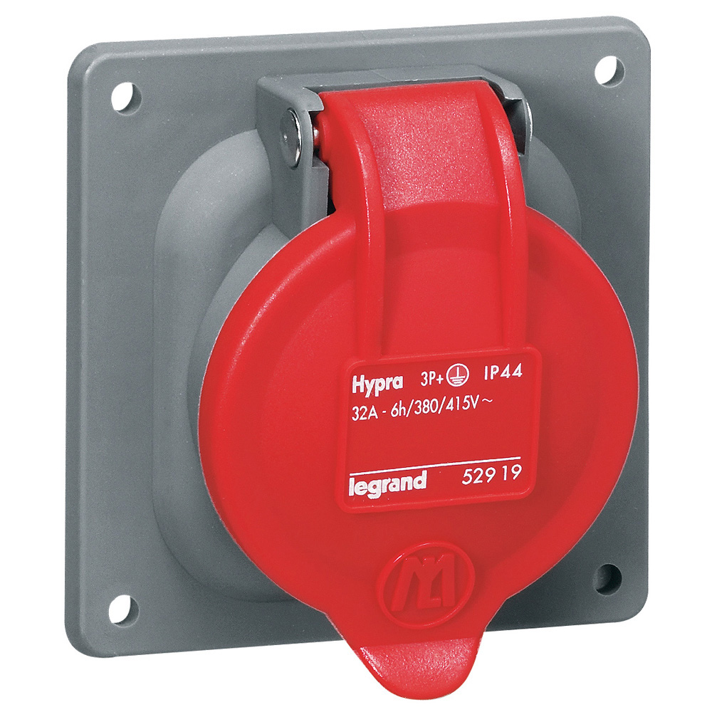 Hypra Toma Embutida 3P+T 380/32A IP44 52919 — Legrand — Legrand
