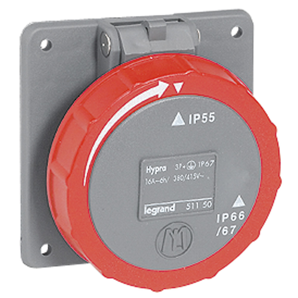 Hypra Toma Embutida 3P+T 16A/380V 51150 — Legrand — Legrand
