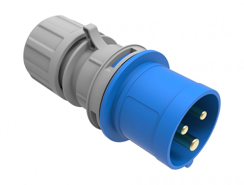 Enchufe Industrial IP44, Libre de Halogenos, Macho Volante, 220V, 16A, 2P+T, Bemis 6510835 — FNX — FNX