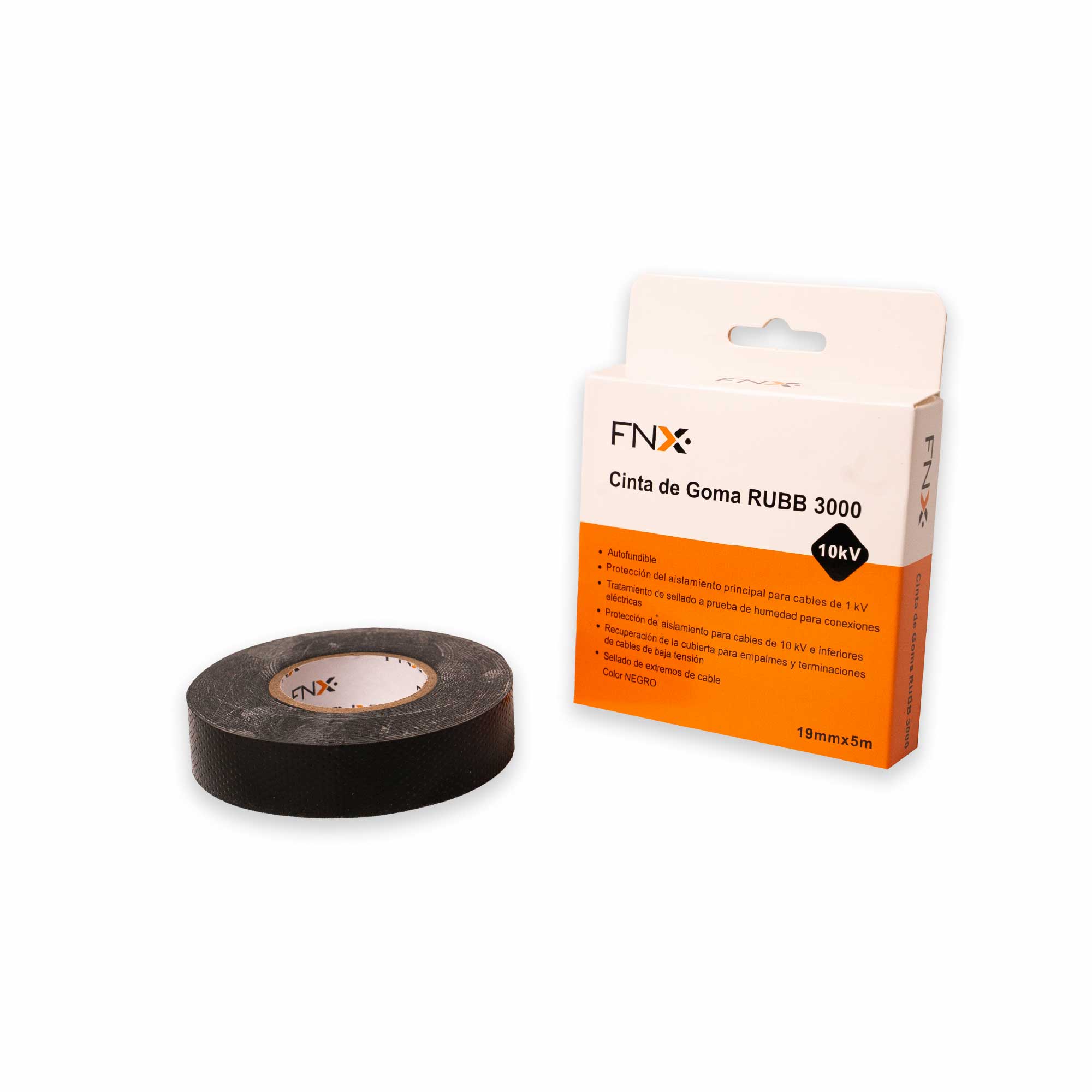 Cinta Goma 18MMx5MT Rubb 3000 Negro 218701034 — FNX — FNX